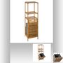 Voir la diapositive 4 : FIVE Etagère de salle de bain en bambou avec panière à linge intégrée - Hauteur 118 cm