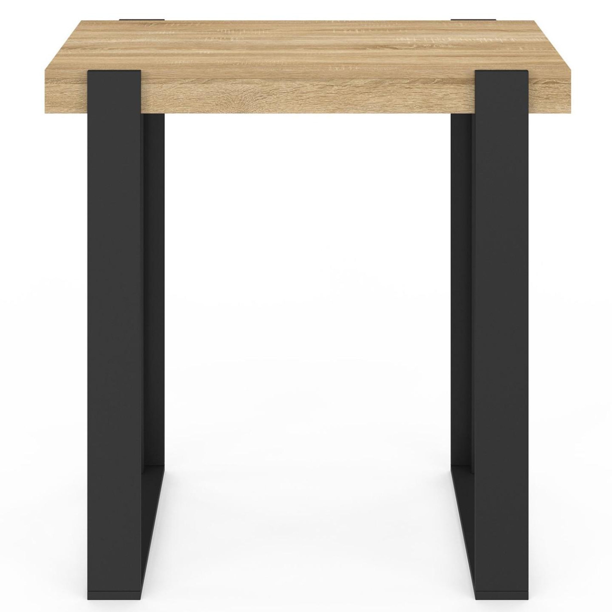 Voir la diapositive 3 : ID MARKET Table haute de bar phoenix bois et noir 90 cm