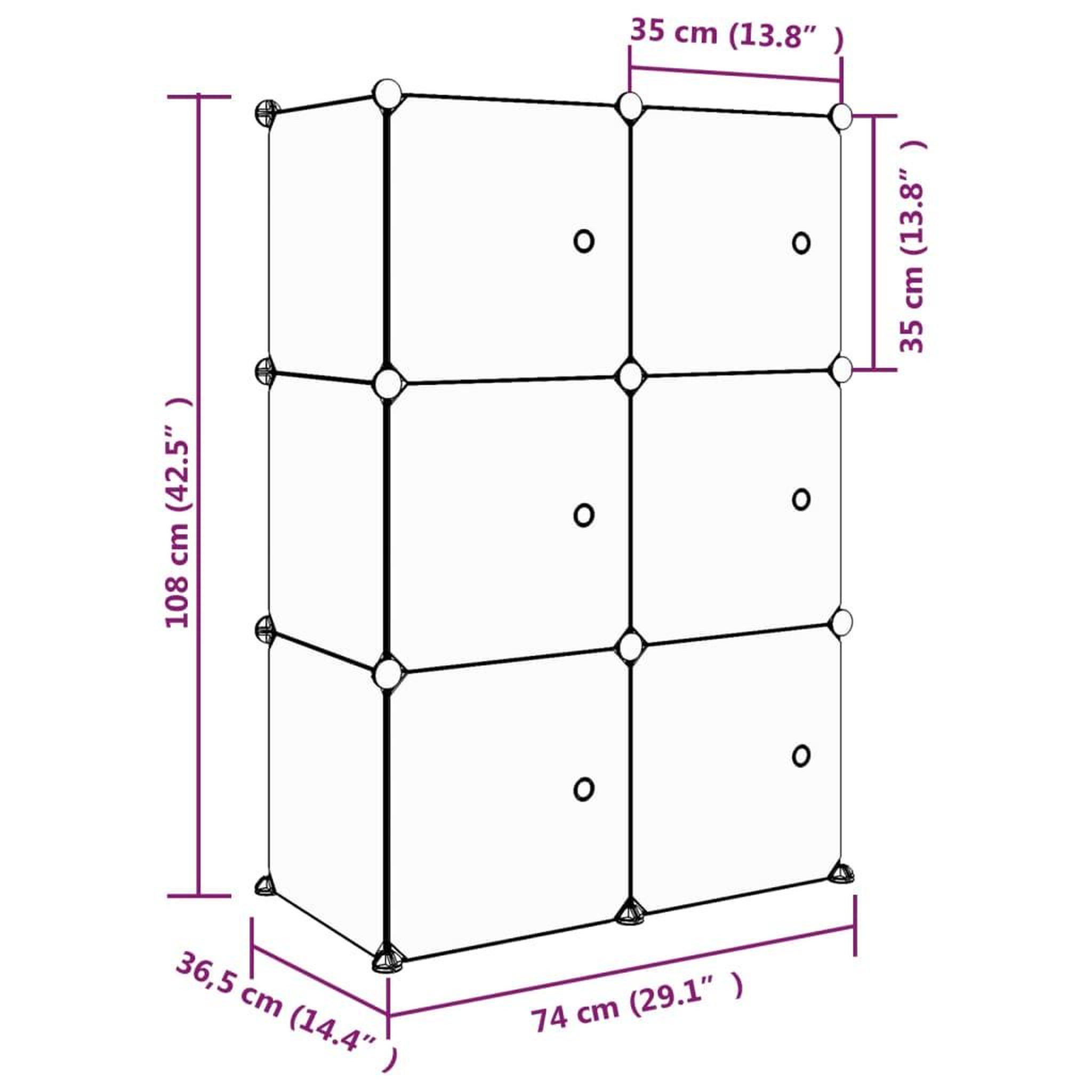 Voir la diapositive 6 : VIDAXL Armoire de rangement pour enfants avec 6 cubes Rose PP