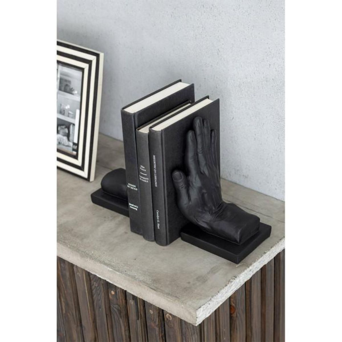 Paris Prix Lot de 2 Serre-Livres  Mains  22cm Noir