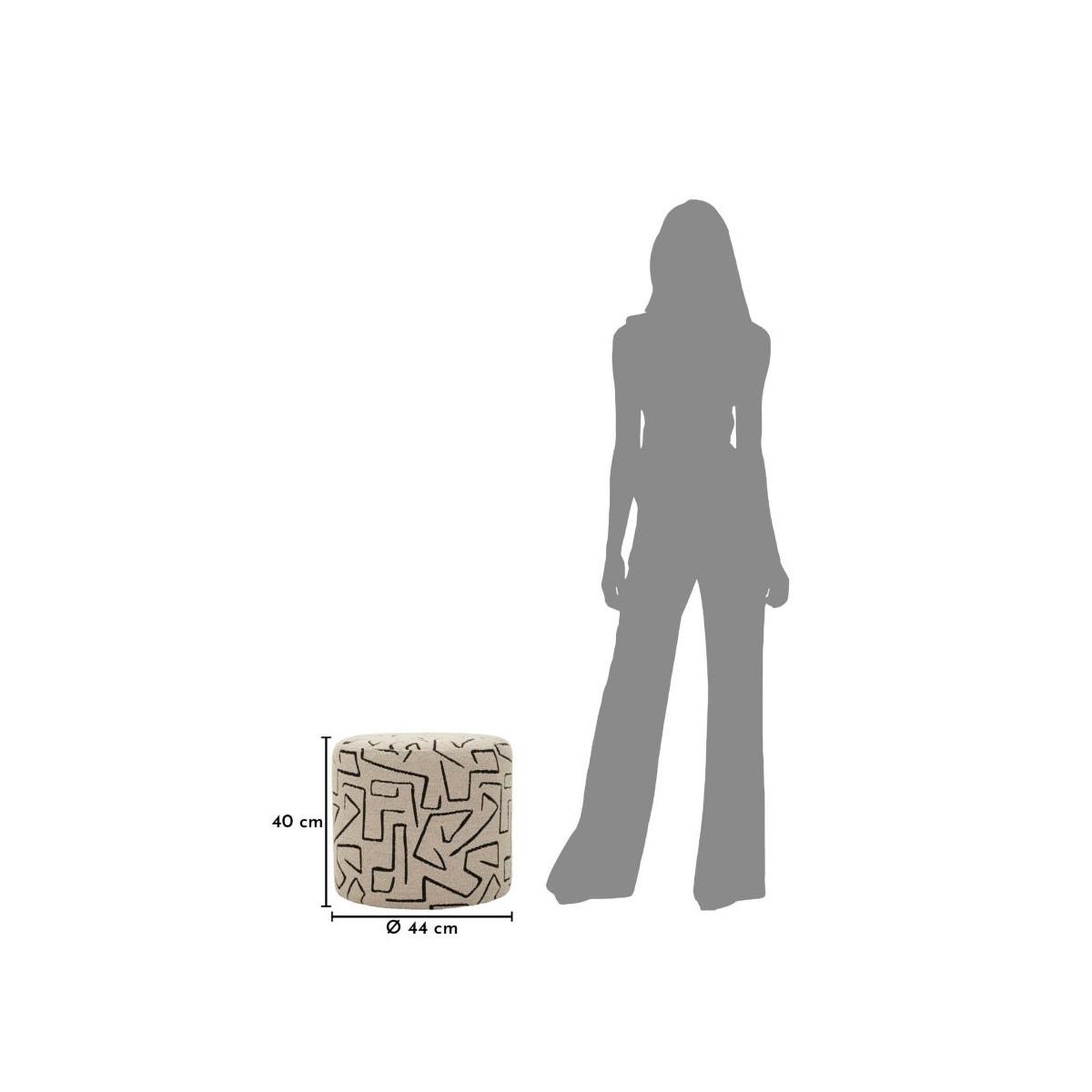 Voir la diapositive 6 : Paris Prix Pouf rond à motifs  nairobi  44cm beige
