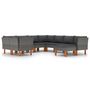 Voir la diapositive 2 : VIDAXL Salon de jardin 9 pcs avec coussins Resine tressee Gris