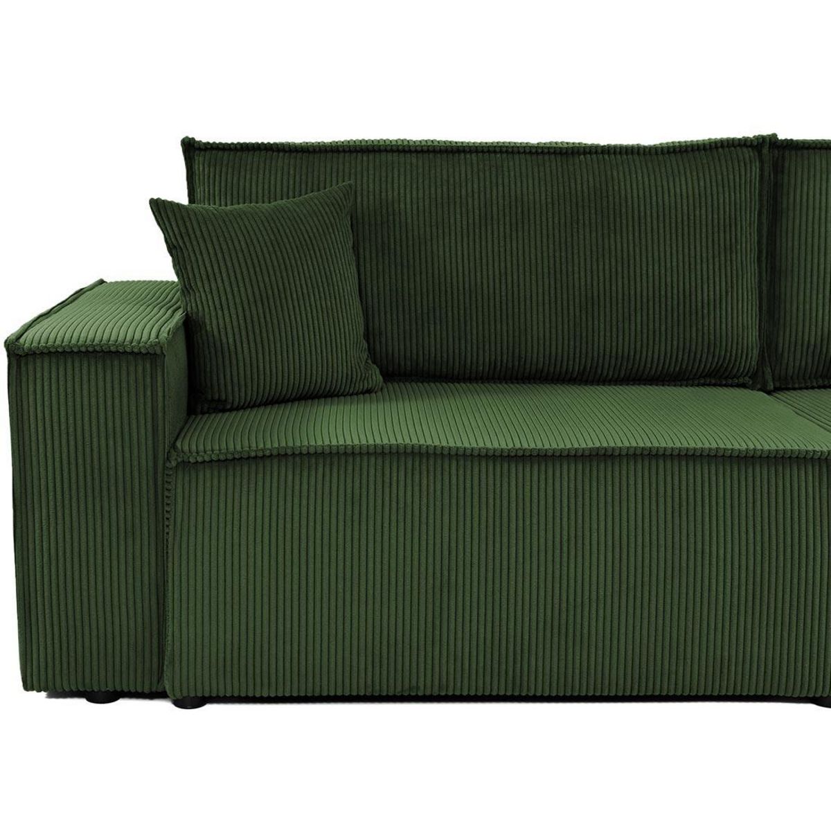 BEST MOBILIER Cezanne - canapé droit 3 places convertible avec coffre en velours côtelé