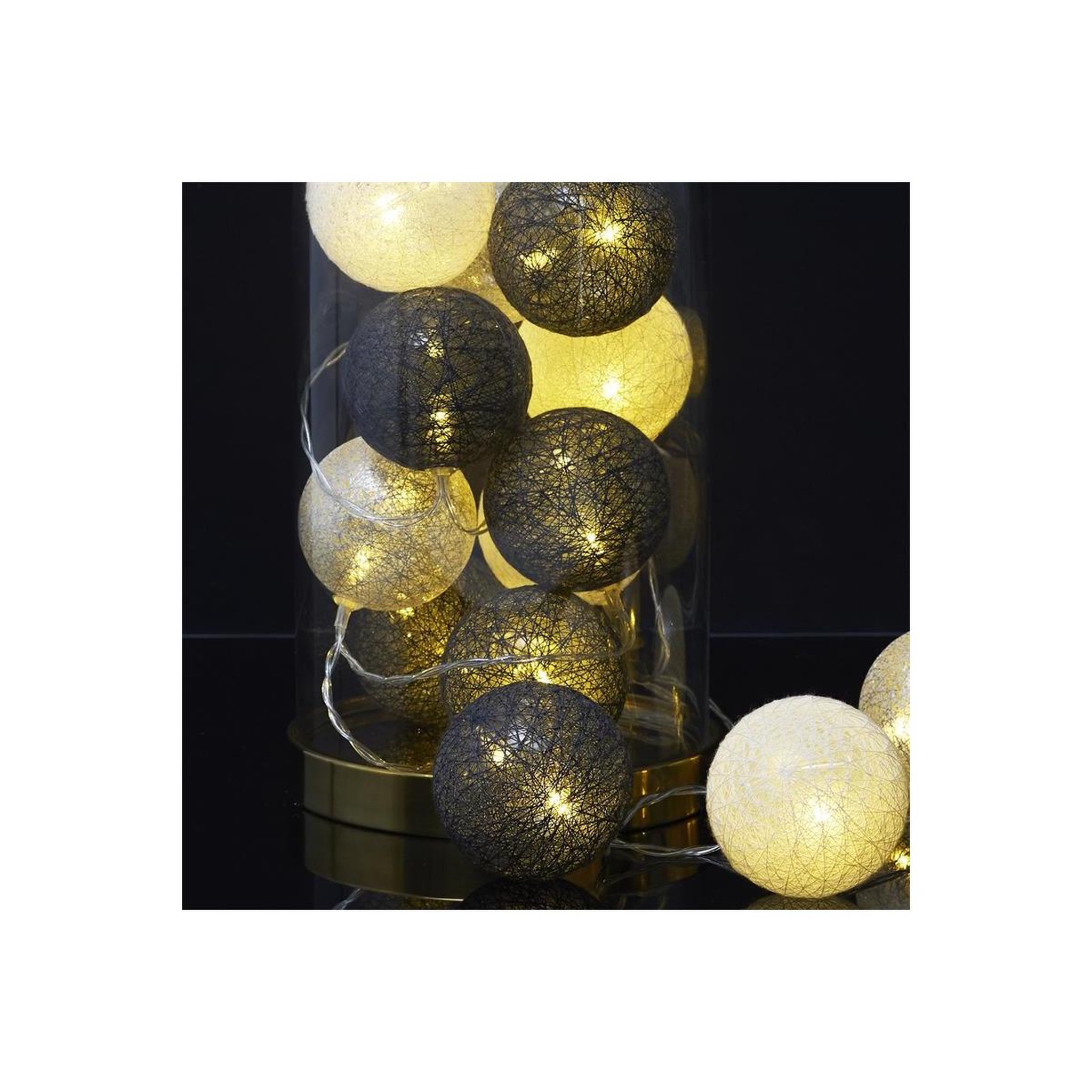 Voir la diapositive 3 : The Home Deco Factory Guirlande lumineuse led  boule  360cm bleu & gris
