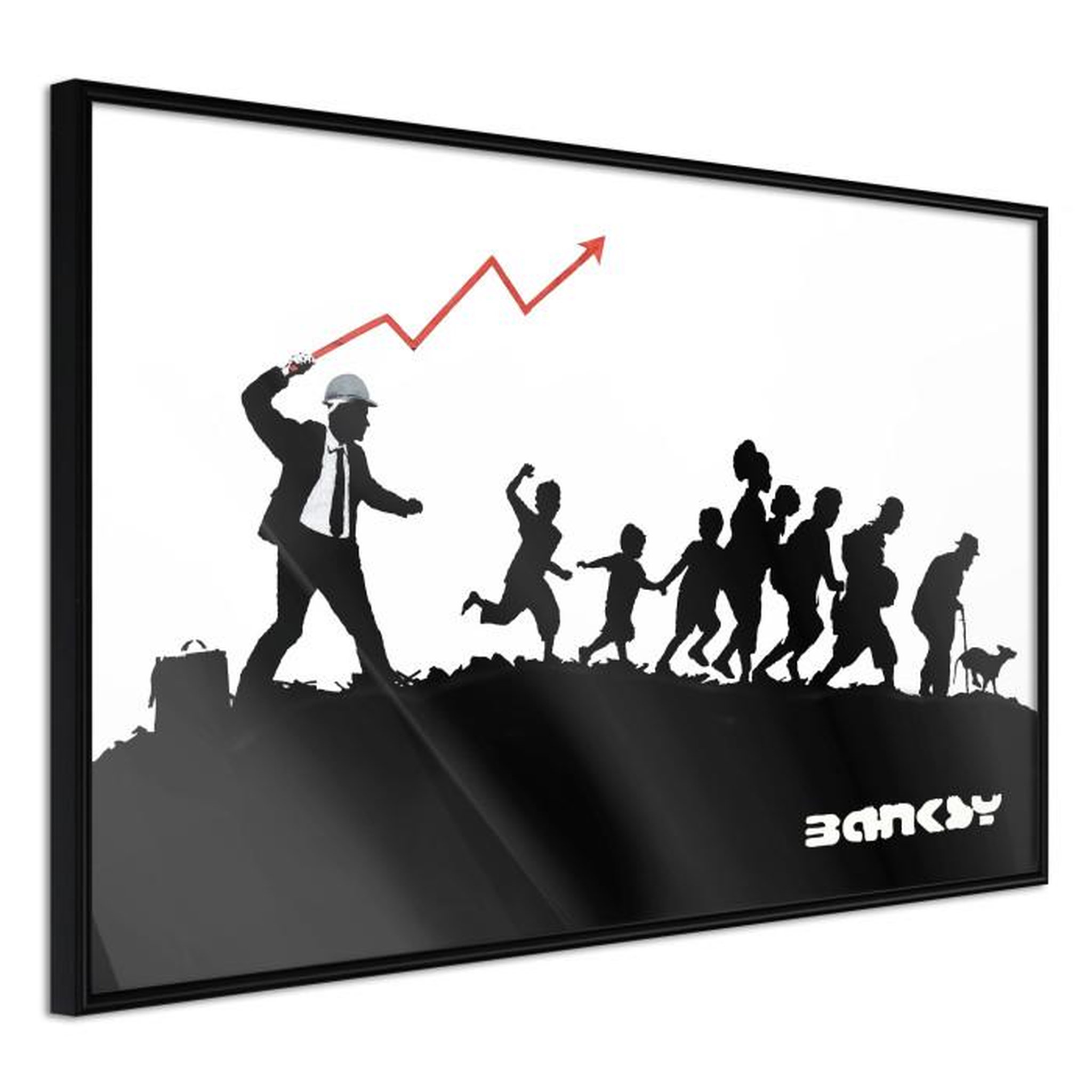 Paris Prix Affiche Murale Encadrée  Banksy The Whip. Coloris disponibles : Noir, Jaune
