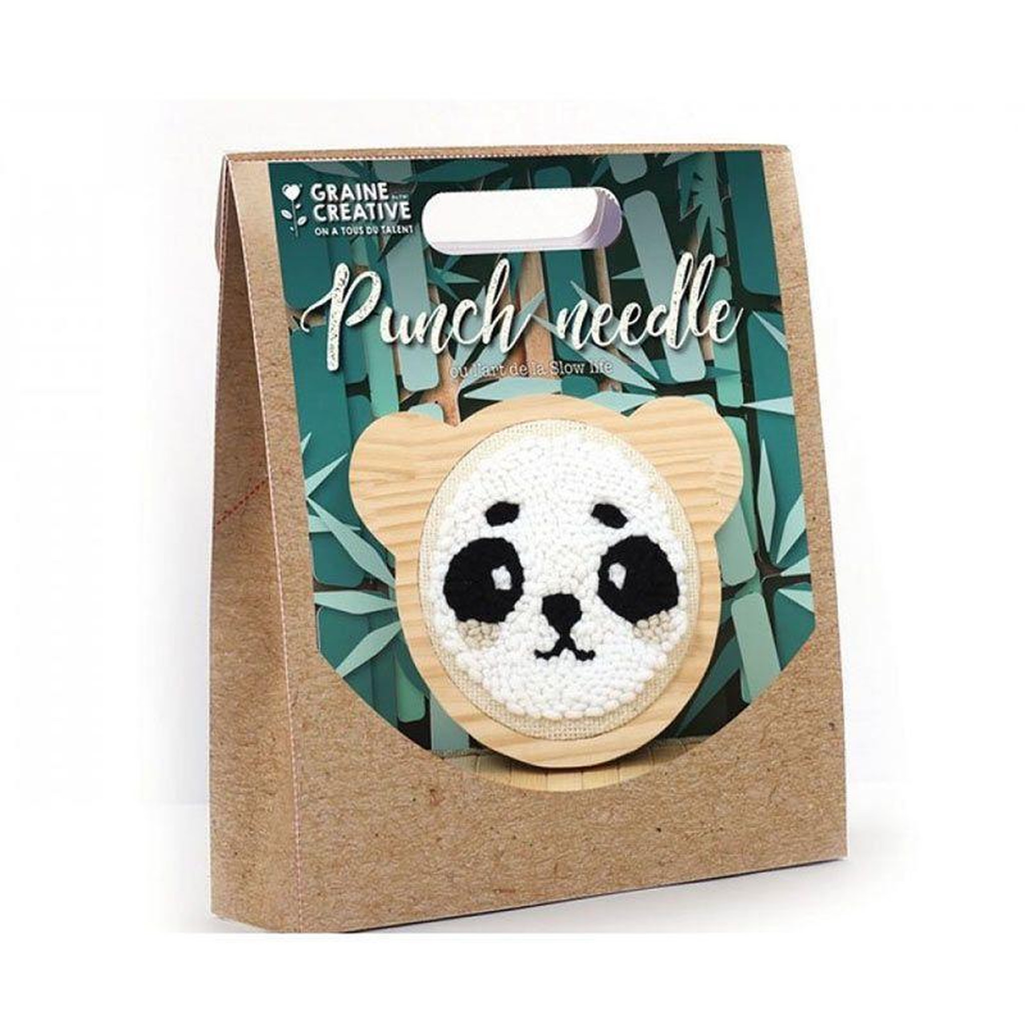 Graine créative Coffret punch needle - Petit panda ø 15 cm