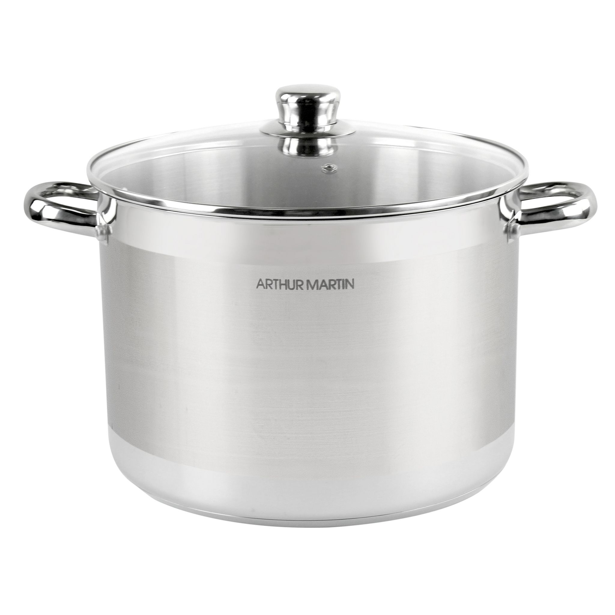 Arthur Martin Marmite 36cm en inox avec couvercle en verre pas cher ...