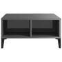 Voir la diapositive 3 : VIDAXL Table basse gris brillant 60x60x30 cm bois d ingénierie