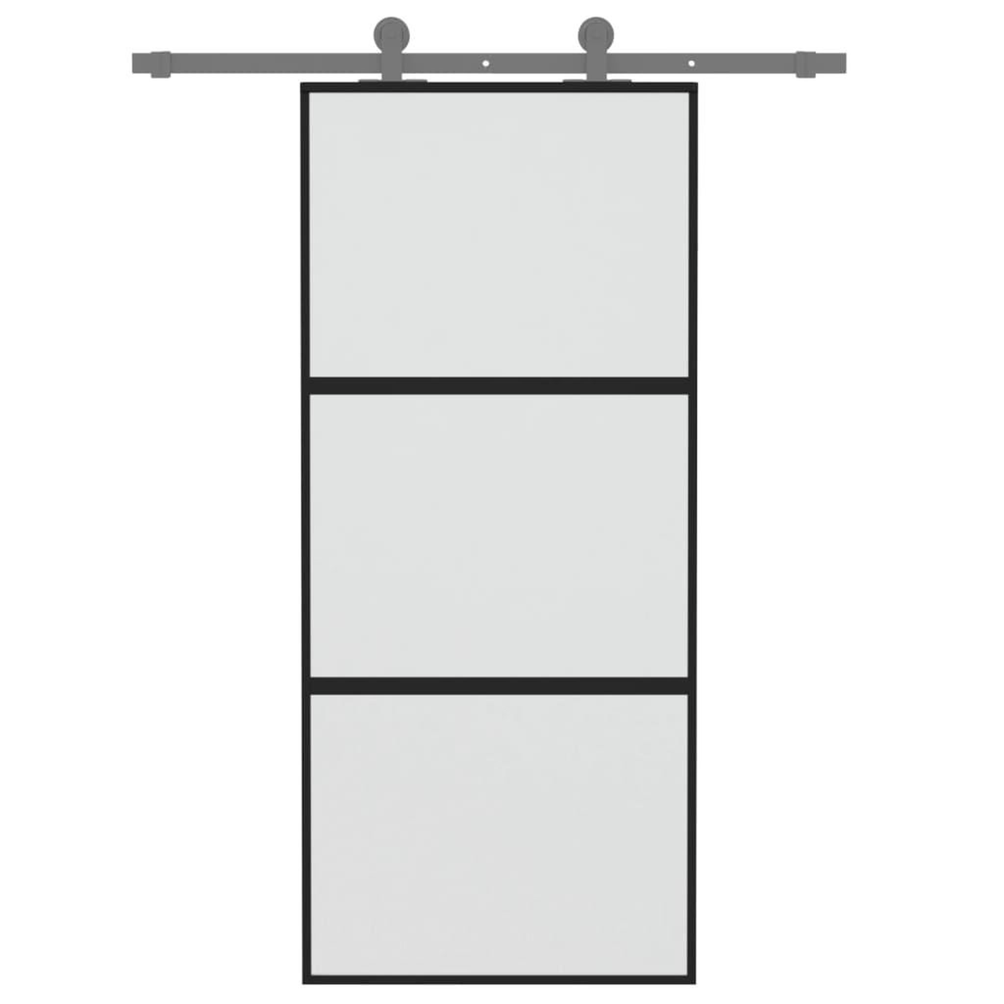 Voir la diapositive 3 : VIDAXL Porte coulissante noir 90x205 cm verre trempe aluminium