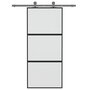 Voir la diapositive 3 : VIDAXL Porte coulissante noir 90x205 cm verre trempe aluminium