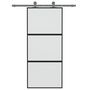 Voir la diapositive 3 : VIDAXL Porte coulissante noir 90x205 cm verre trempe aluminium
