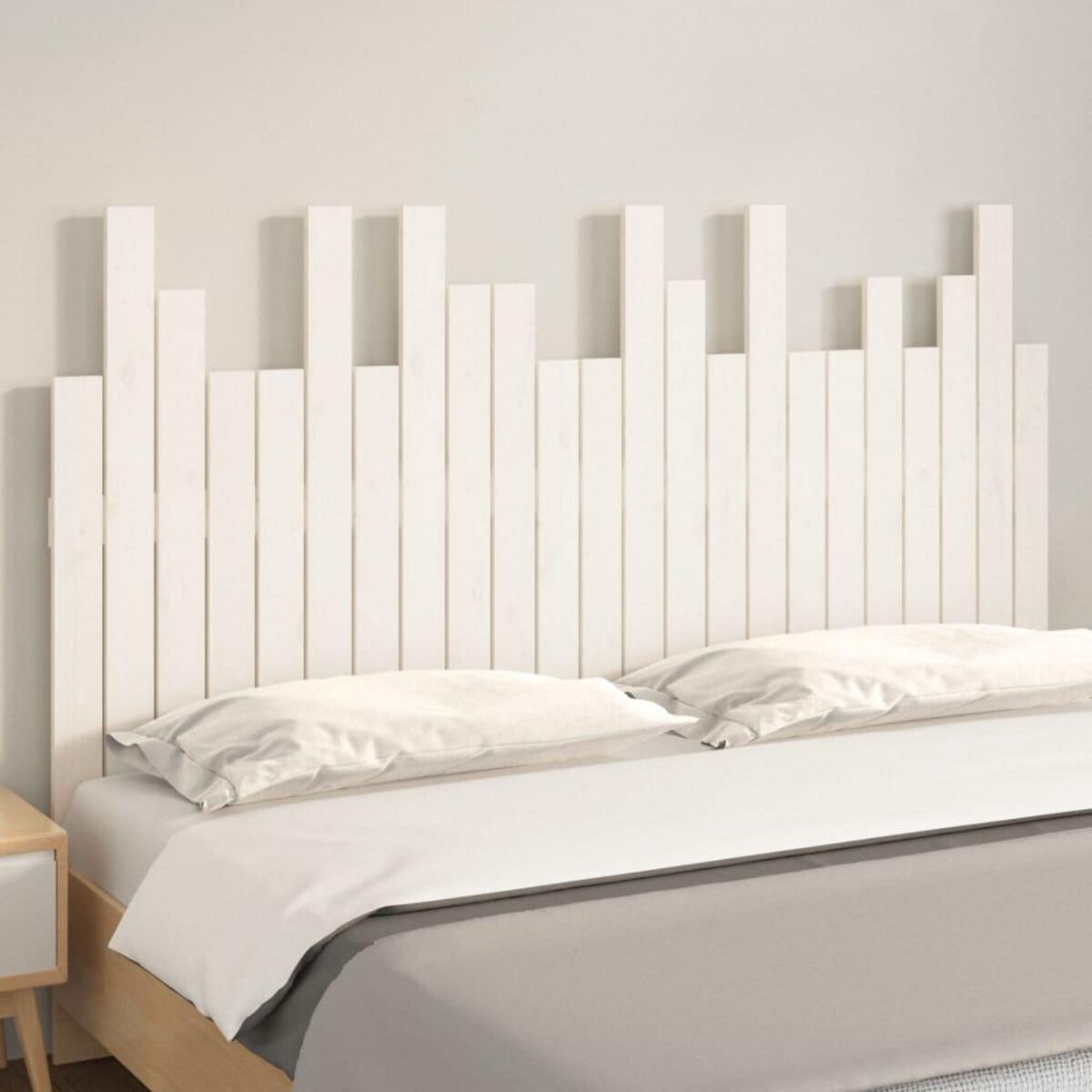 VIDAXL Tete de lit murale Blanc 146,5x3x80 cm Bois massif de pin