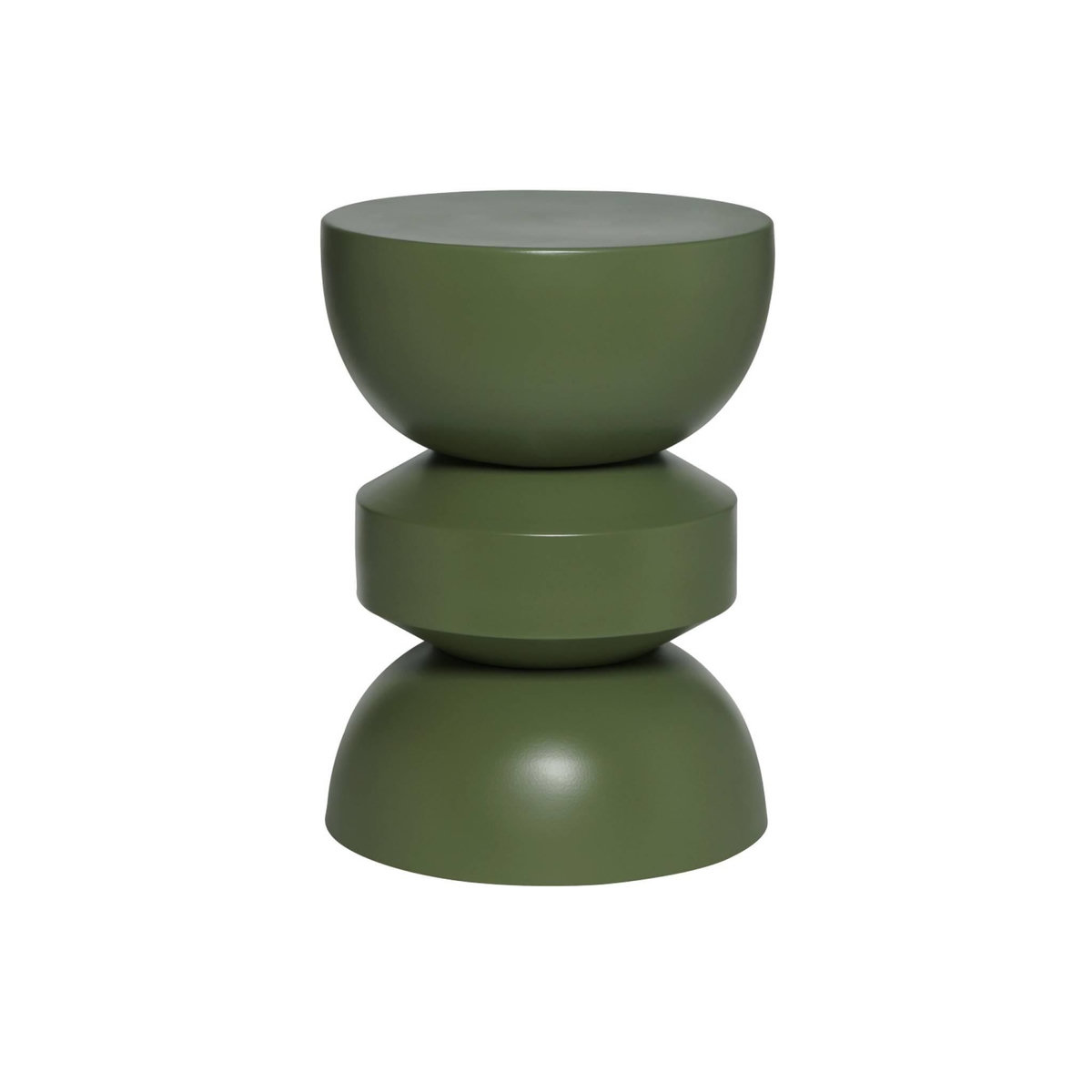 SWEEEK Table d'appoint. bout de canapé. table de chevet en métal. vert kaki. Assa. Ø32 x H 44.5cm