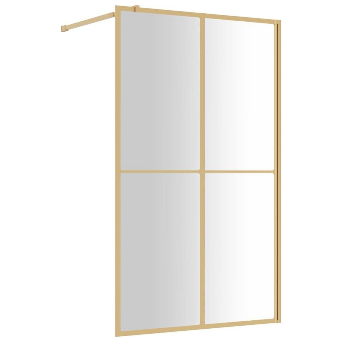 VIDAXL Paroi de douche avec verre ESG transparent dore 118x195 cm