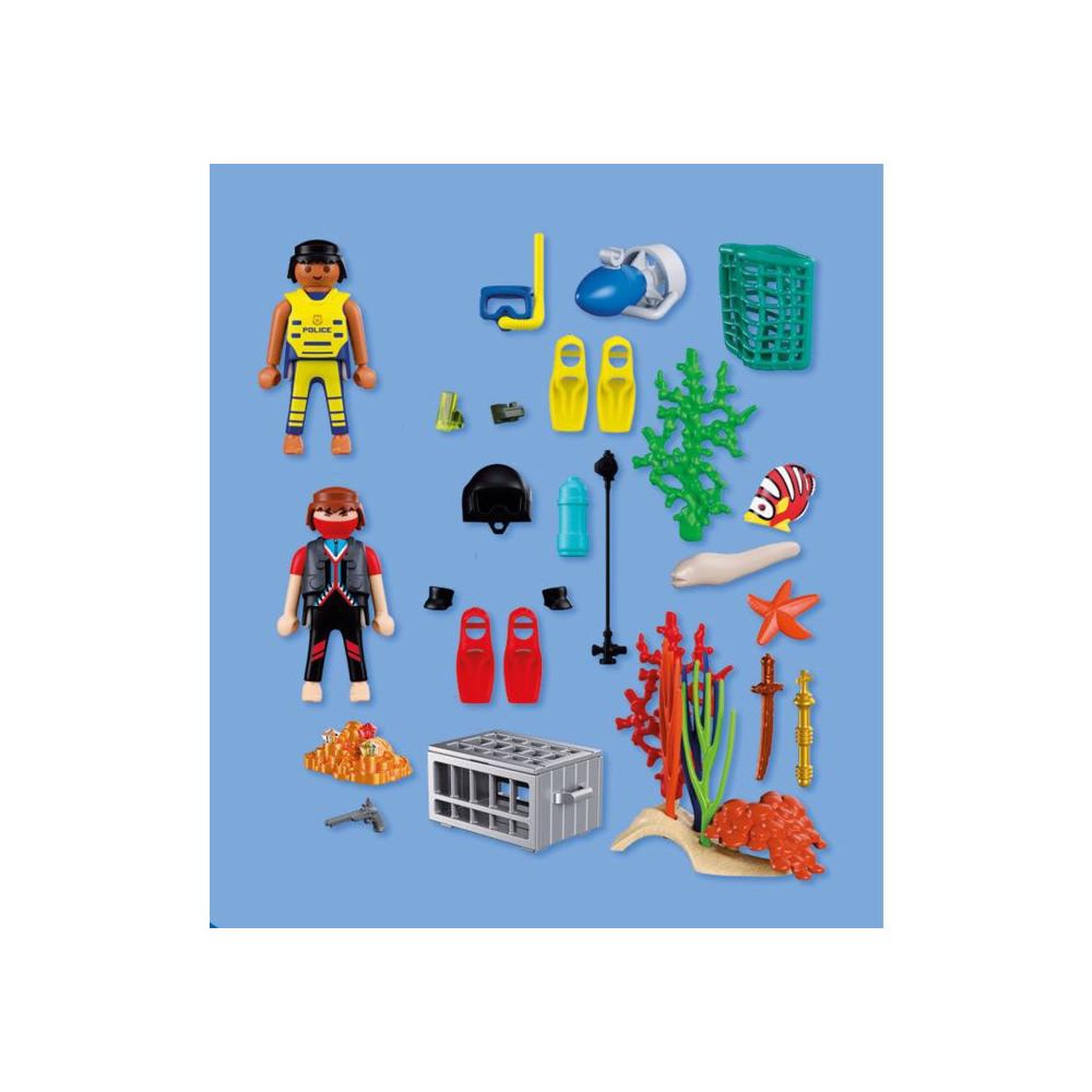 Voir la diapositive 5 : PLAYMOBIL 72078 Policiers plongeurs et trésor