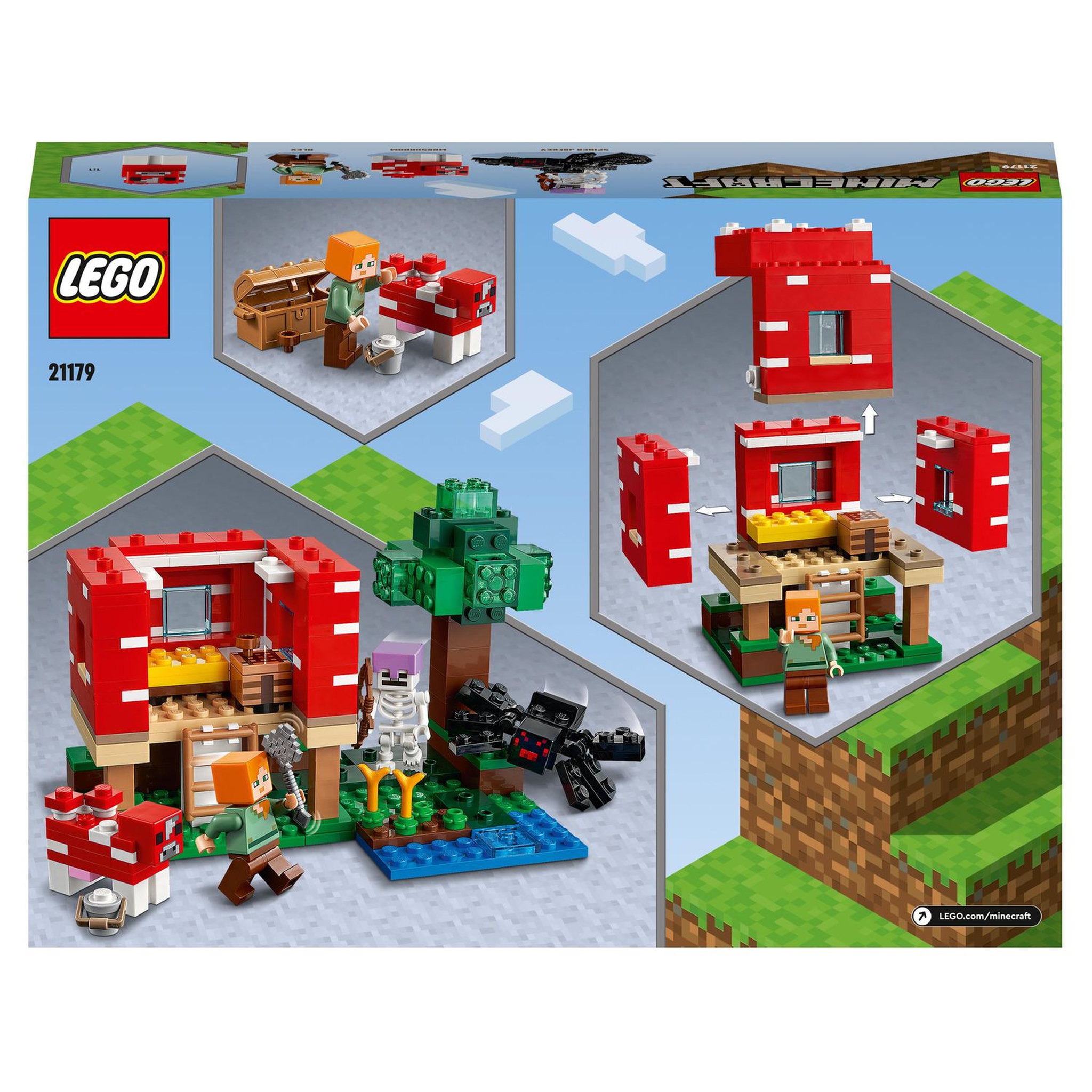 Voir la diapositive 9 : LEGO Minecraft 21179 - La Maison Champignon Set Jouet Maison, Cadeau pour Enfants dès 8 ans