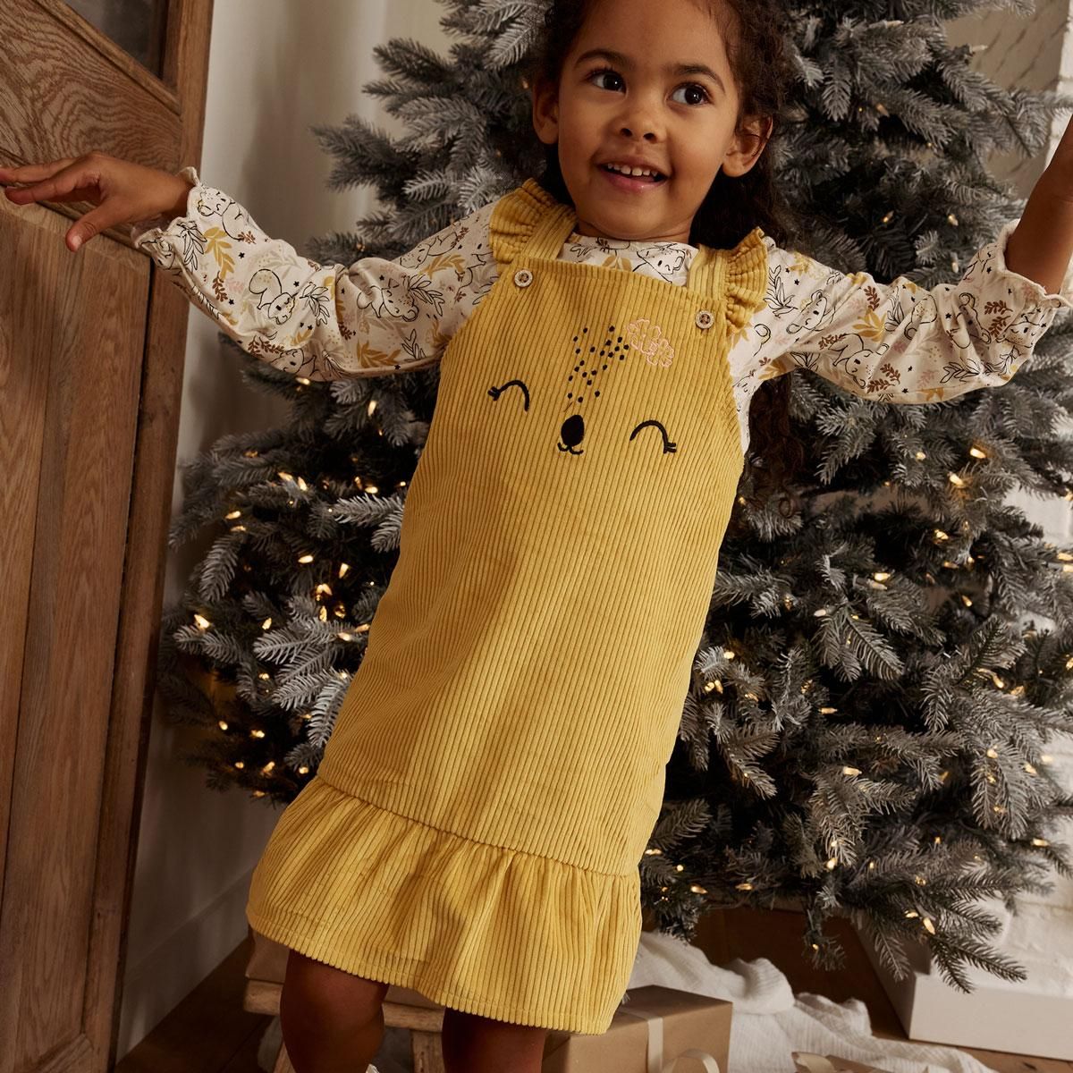 Petit Béguin Robe bébé en velours côtelé Adele