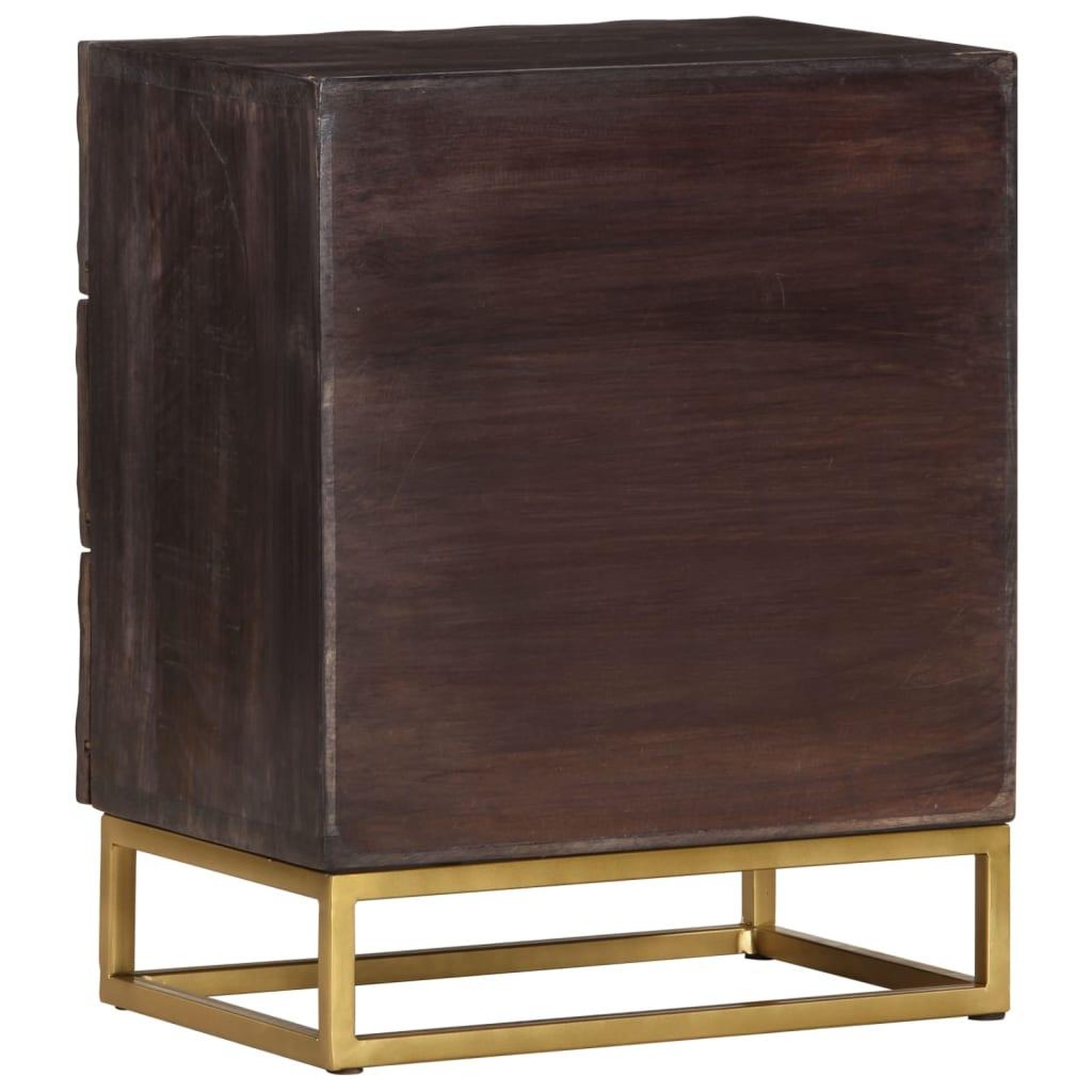 Voir la diapositive 5 : VIDAXL Table de chevet Noir 40x30x50 cm Bois de manguier massif