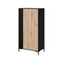 Voir la diapositive 2 : BEST MOBILIER Cambridge - armoire - effet bois et noir - 184x90 cm