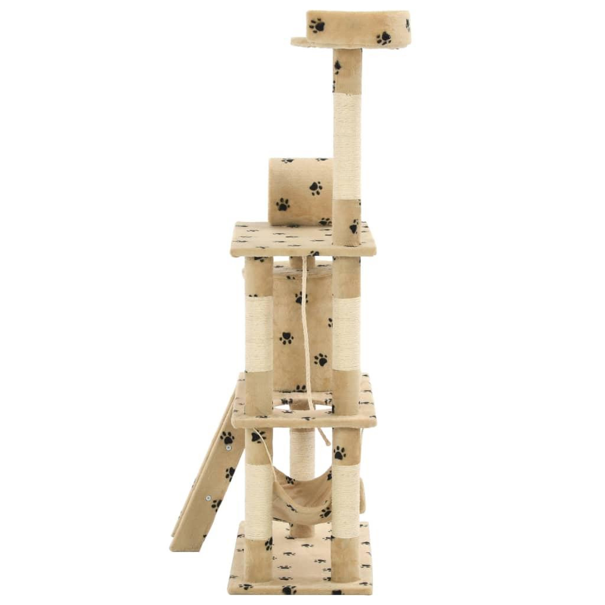 Voir la diapositive 5 : VIDAXL Arbre a chat avec griffoir en sisal 140cm Beige Motif de pattes