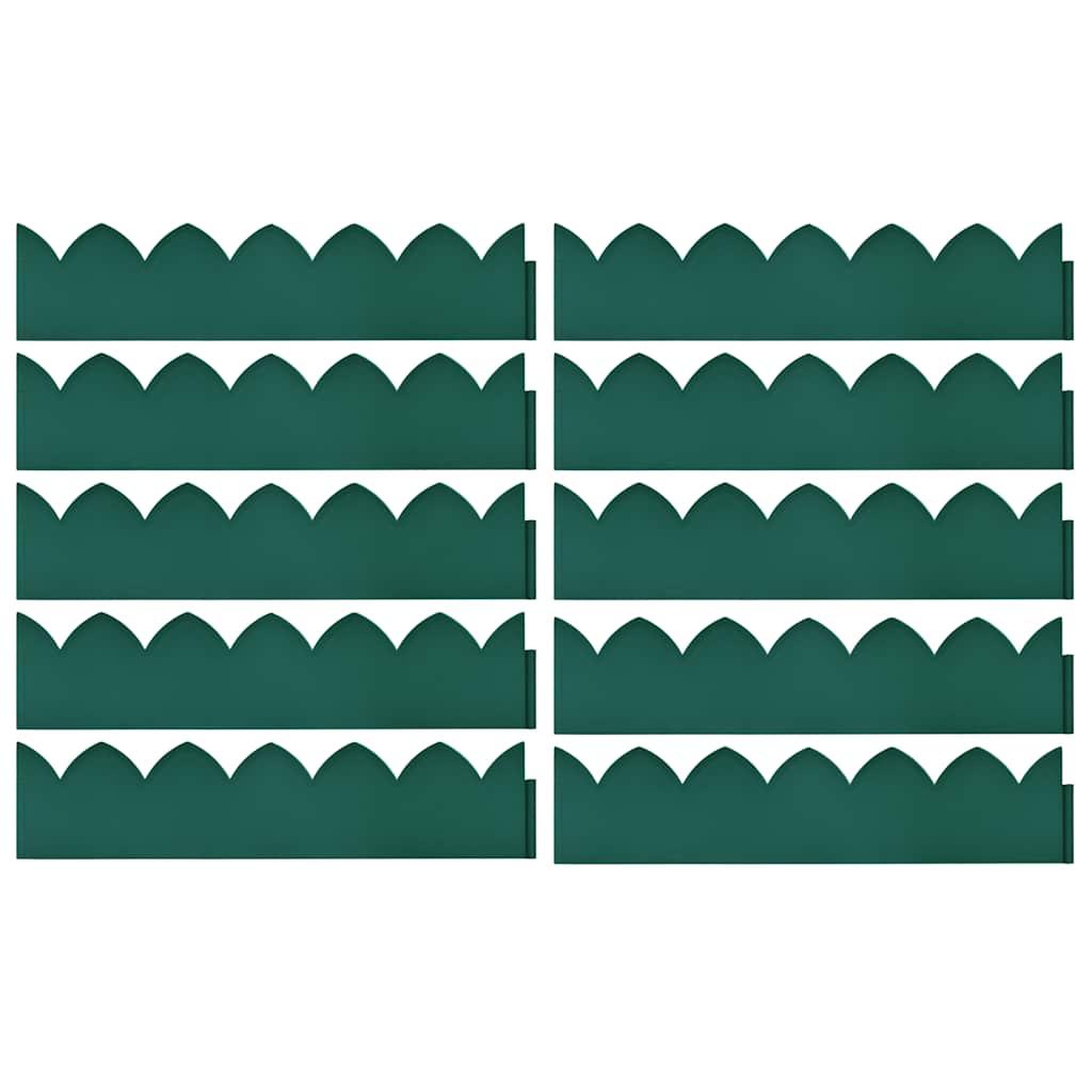 VIDAXL Bordures de jardin 10 pcs Vert 65x15 cm PP