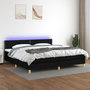 Voir la diapositive 1 : VIDAXL Sommier a lattes de lit et matelas et LED Noir 200x200 cm Tissu