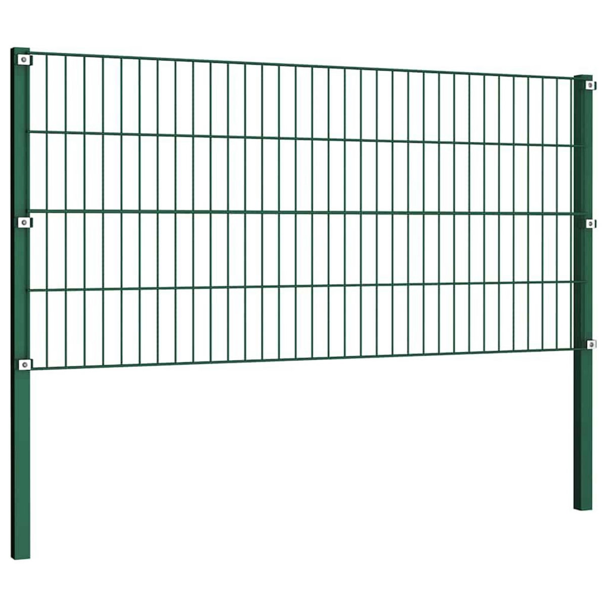 VIDAXL Panneau de cloture avec poteaux en fer 1730 x 80 cm Vert