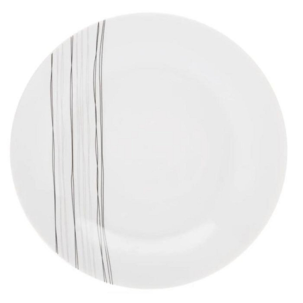 SECRET DE GOURMET Lot de 6 Assiettes Plates  Lignes  27cm Blanc