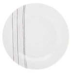 SECRET DE GOURMET Lot de 6 Assiettes Plates  Lignes  27cm Blanc