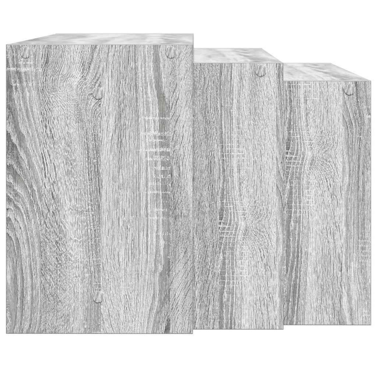VIDAXL Tables gigognes 3 pcs sonoma gris bois d'ingenierie