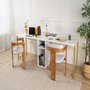 Voir la diapositive 3 : Habitat et Jardin Bureau en bois  Twin Study Desk  - 240 x 60 x 74 cm - Or blanc