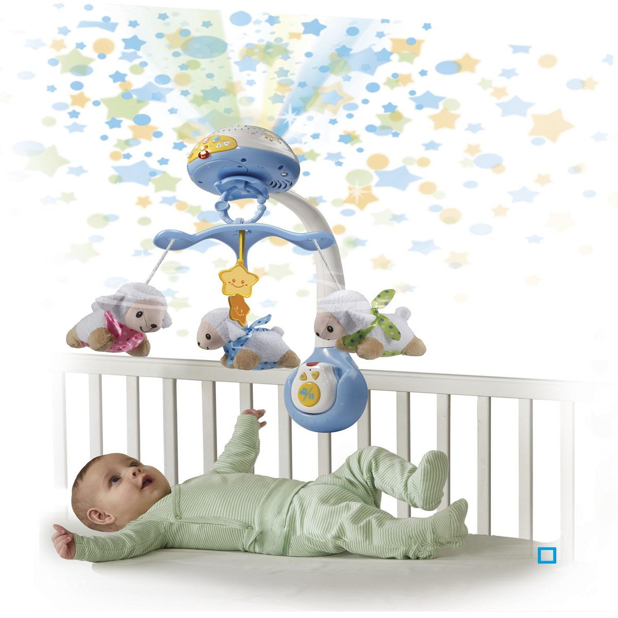 Voir la diapositive 2 : VTECH Lumi mobile compte-moutons bleu 