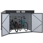 ID MARKET Abri à vélos en métal gris anthracite verrouillable avec kit d'ancrage pour 4 vélos