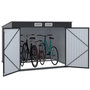 Voir la diapositive 1 : ID MARKET Abri à vélos en métal gris anthracite verrouillable avec kit d'ancrage pour 4 vélos