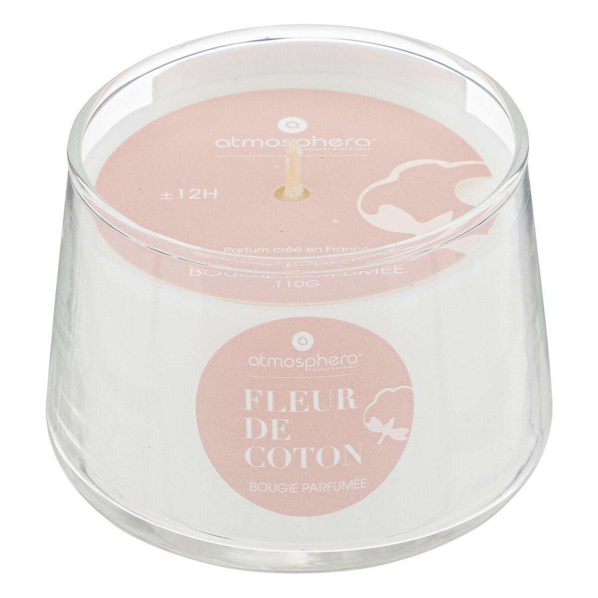 Voir la diapositive 2 : ATMOSPHERA Bougie parfumée en verre  izor  110g fleur de coton