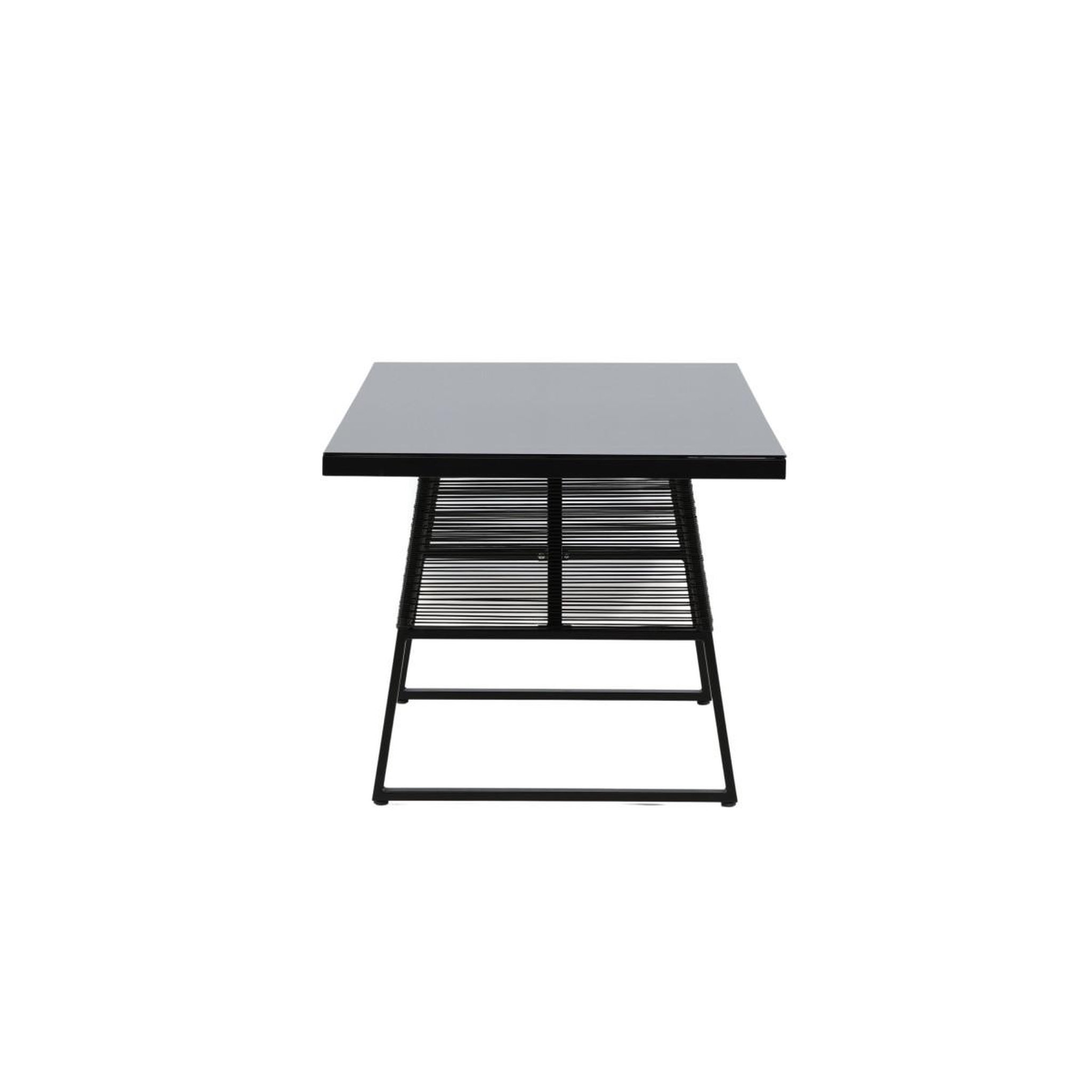 Voir la diapositive 2 : Paris Prix Table de jardin en verre  dallas  193cm noir
