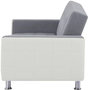 Voir la diapositive 5 : MARKET24 Canapé Droit Clic clac convertible 3 places IVANA - Tissu et PU Gris foncé et blanc - Style contemporain - L 208 x P 86 x H 80