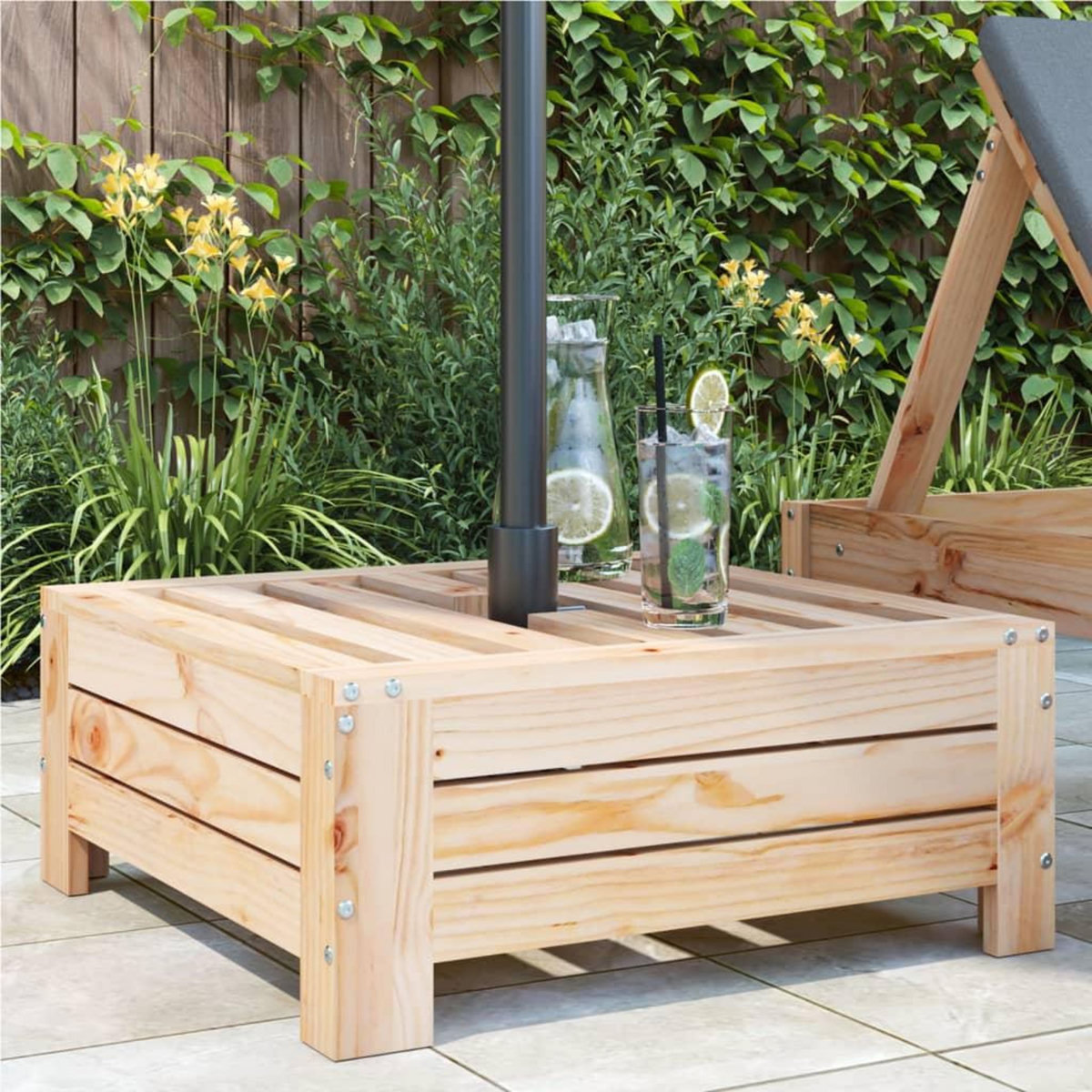 VIDAXL Couvercle de base de parasol bois massif de pin