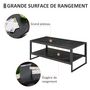 Voir la diapositive 5 : HOMCOM Table Basse Style Moderne avec 2 Étagères 106 x 50 x 47 cm Noir