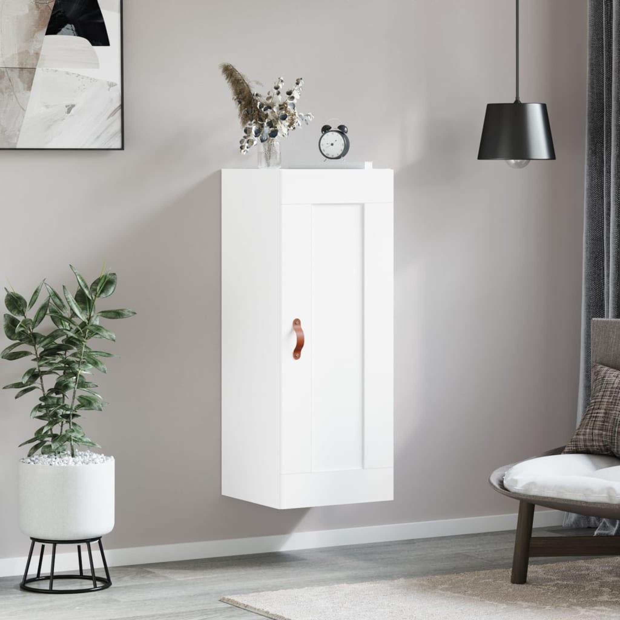 Voir la diapositive 3 : VIDAXL Armoire murale blanc 34,5x34x90 cm bois d'ingenierie