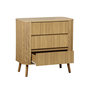 Voir la diapositive 5 : SWEEEK Commode 3 tiroirs. décor strié naturel. L 80x P 45  H 80cm