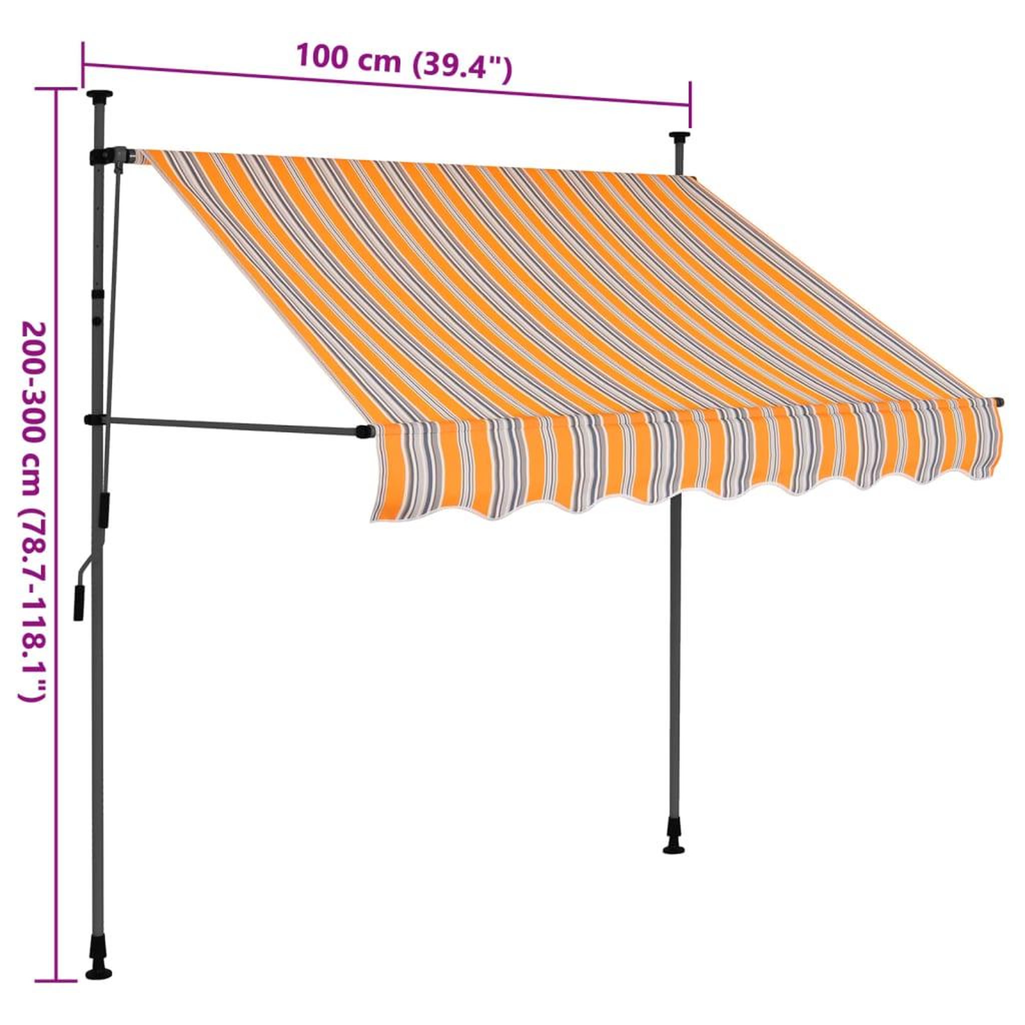 Voir la diapositive 6 : VIDAXL Auvent manuel retractable avec LED 100 cm Jaune et bleu