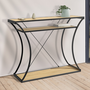 Voir la diapositive 2 : ID MARKET Console pieds courbés DETROIT avec double étagères design industriel