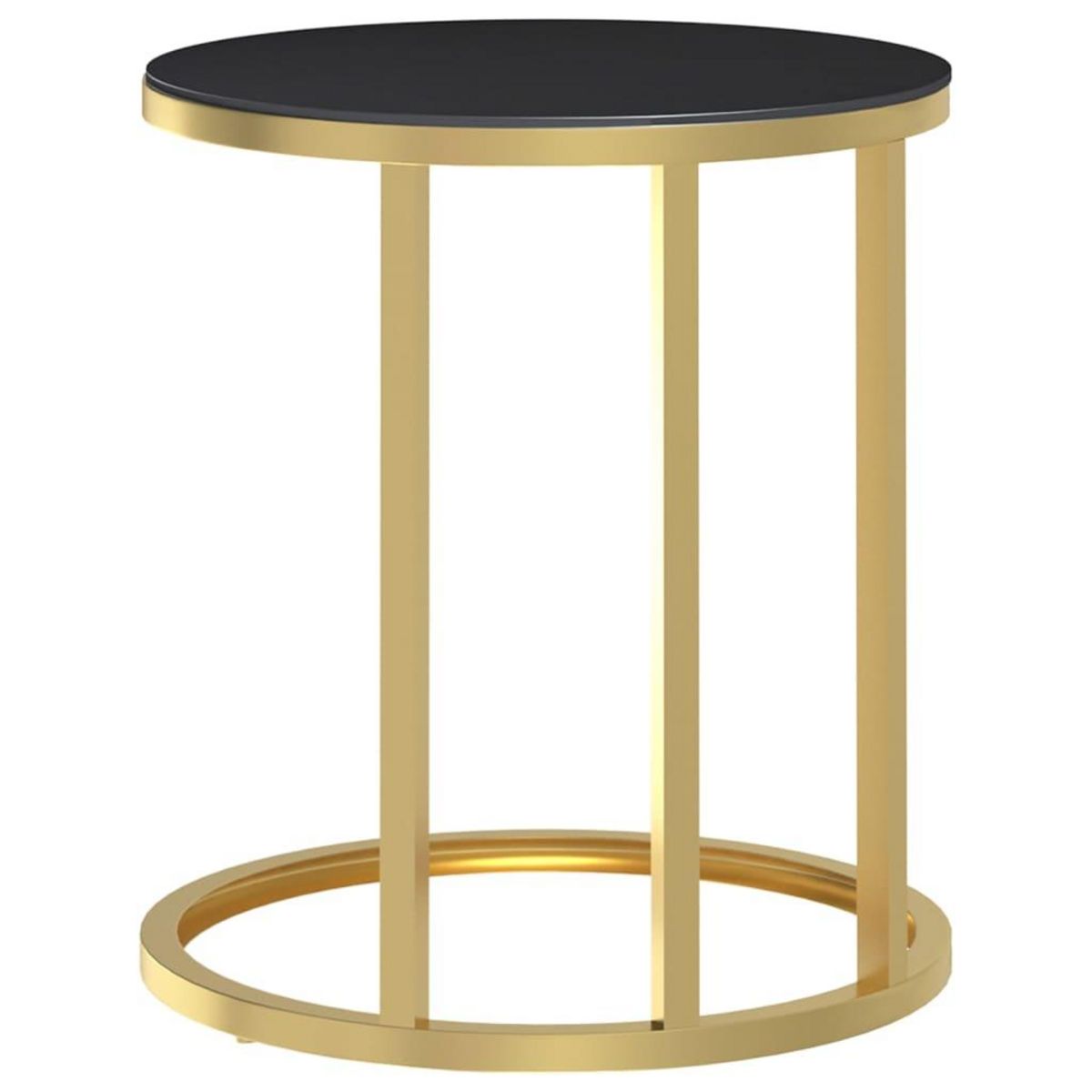 VIDAXL Table d'appoint Dore et noir 45 cm Verre trempe