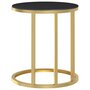 Voir la diapositive 4 : VIDAXL Table d'appoint Dore et noir 45 cm Verre trempe