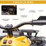 HOMCOM Voiture 4x4 quad buggy électrique enfant 12 V 5 Km/h max. effets lumineux sonores selle avec dossier porte-bagage avant métal PP jaune noir