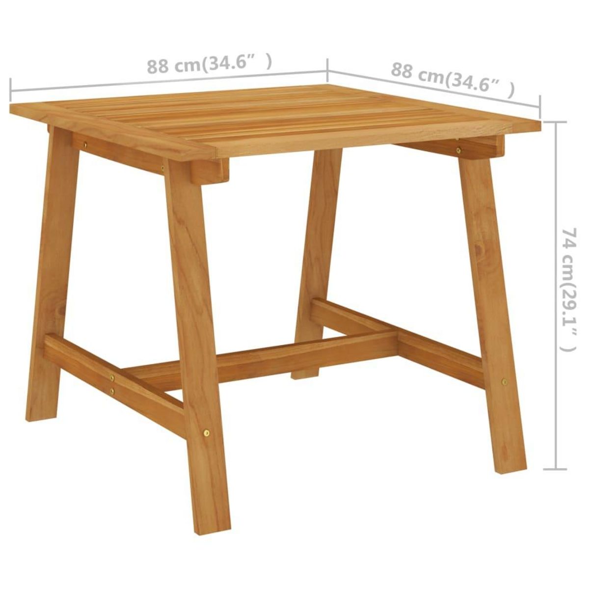 VIDAXL Table a manger de jardin 88x88x74 cm Bois d'acacia massif