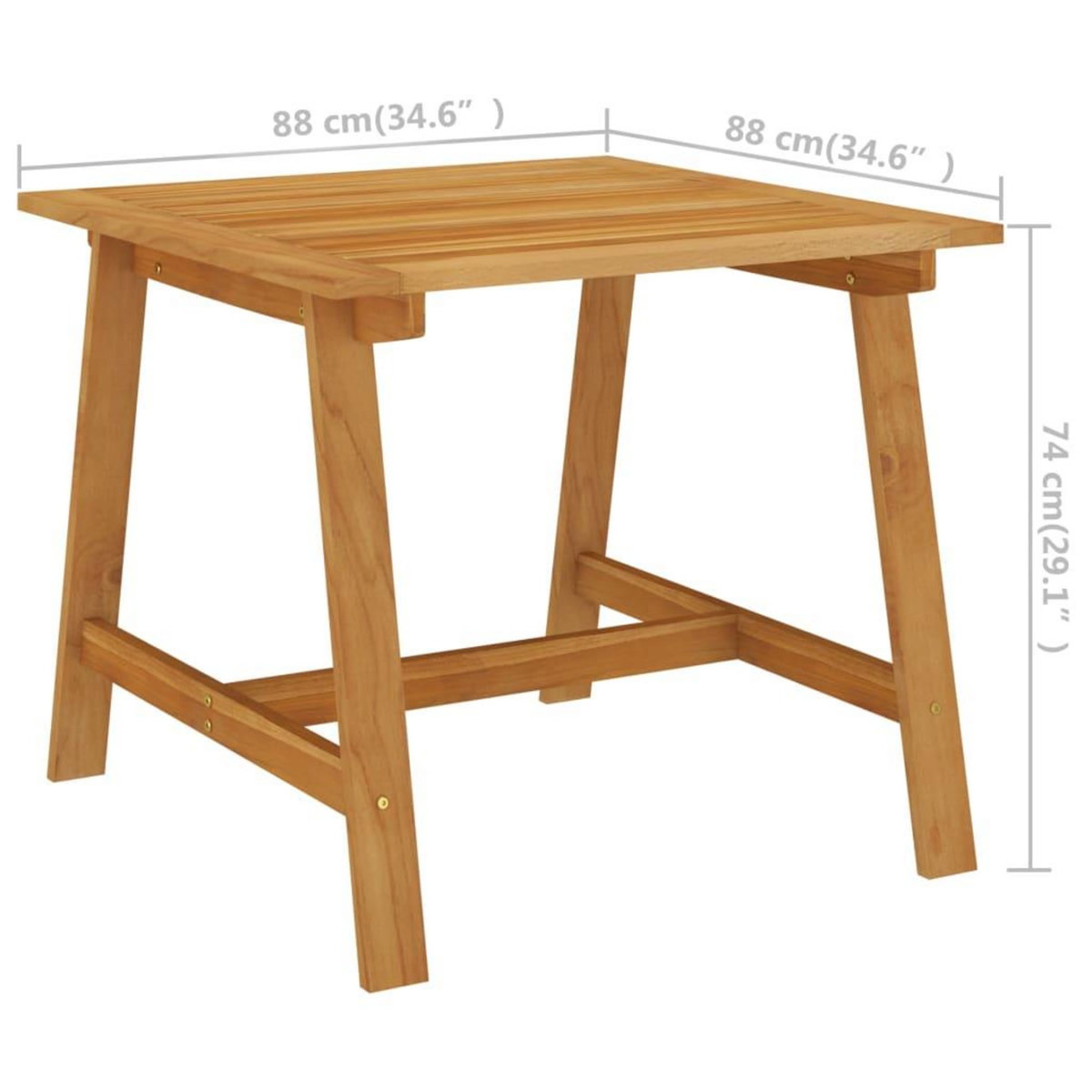 VIDAXL Table a manger de jardin 88x88x74 cm Bois d'acacia massif