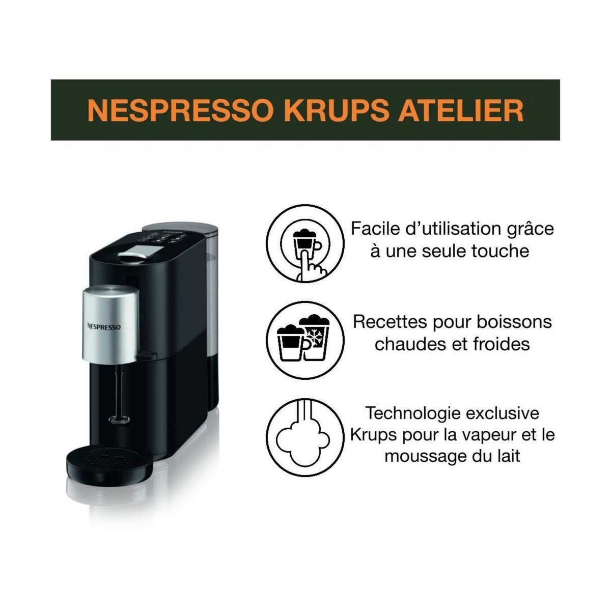 KRUPS Nespresso yy4355fd nespresso atelier noir