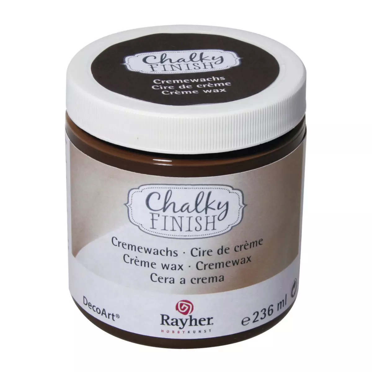 Rayher Chalky Finish Cire de crème, brun foncé, Boîte 236ml